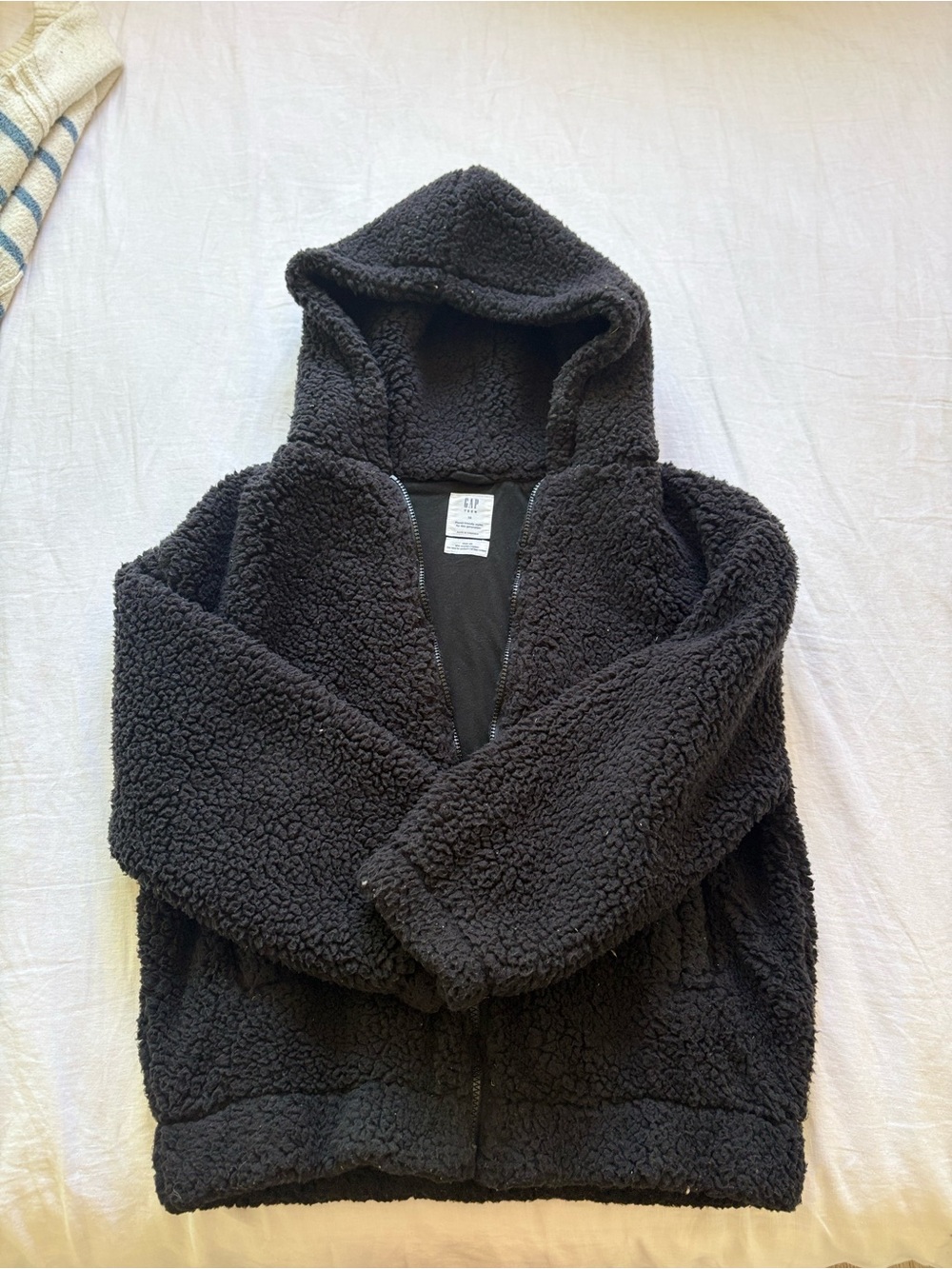 GAP Kids Black Sherpa Hoodie Jacket